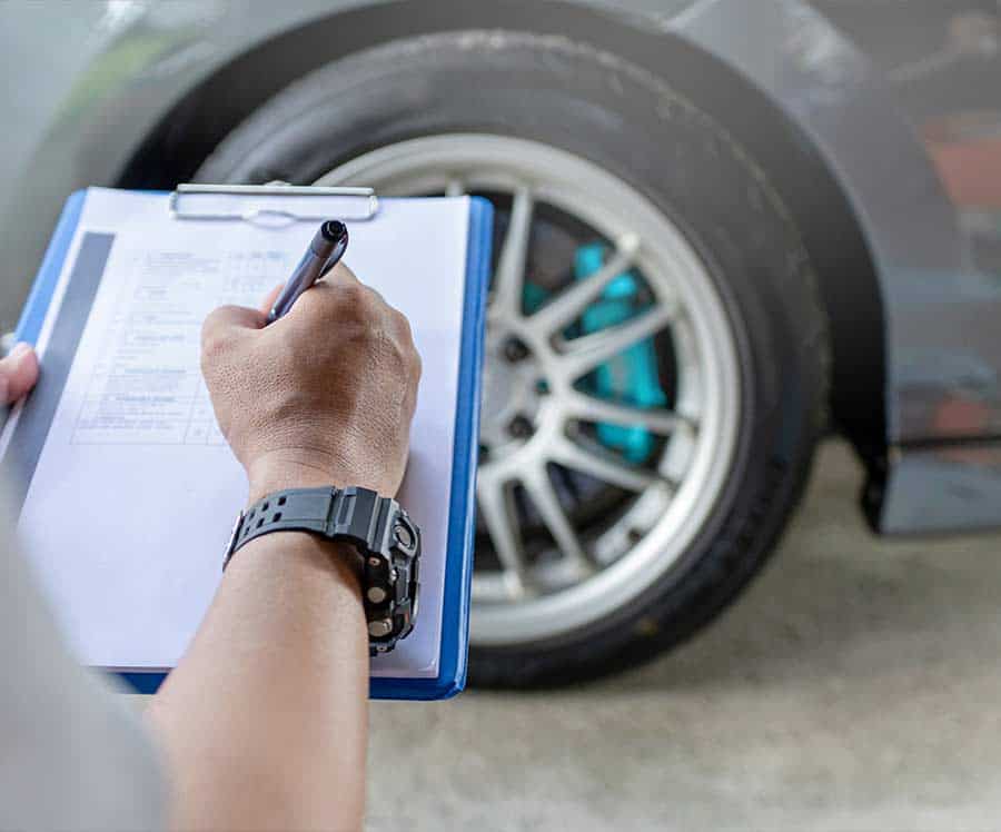 vehicle inspection before collision repair at Plan B Autobody in Goodlettsville, TN