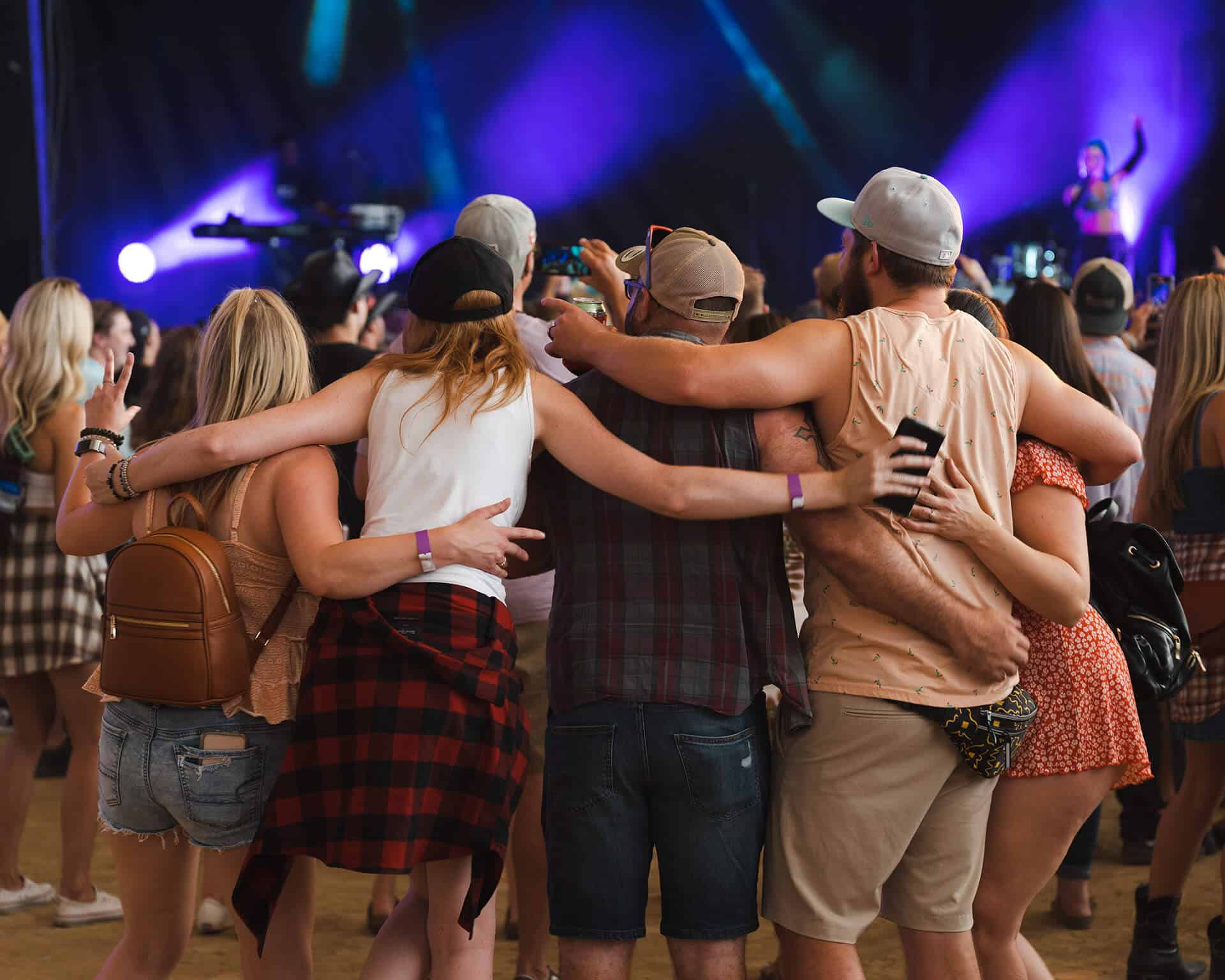 group hug at festival
